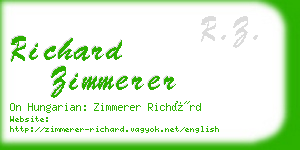 richard zimmerer business card